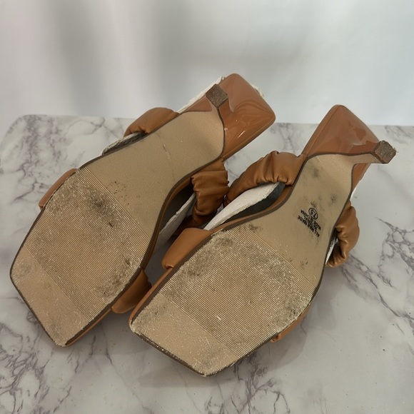 Shein Faux Leather Ruched Open Toe Stiletto Heels (SH86) - Picture 10 of 10